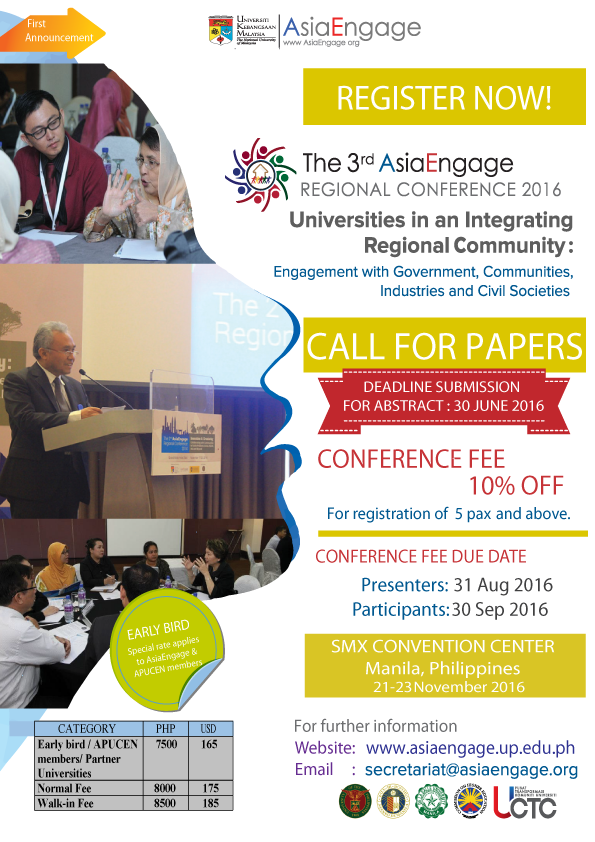 The 3rd AsiaEngage Regional Conference 2016 Poster